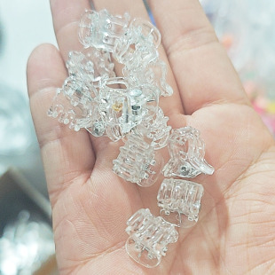 200/1000个1cm塑料透明白小爪夹刘海小发夹扶苗固定夹迷你小夹子
