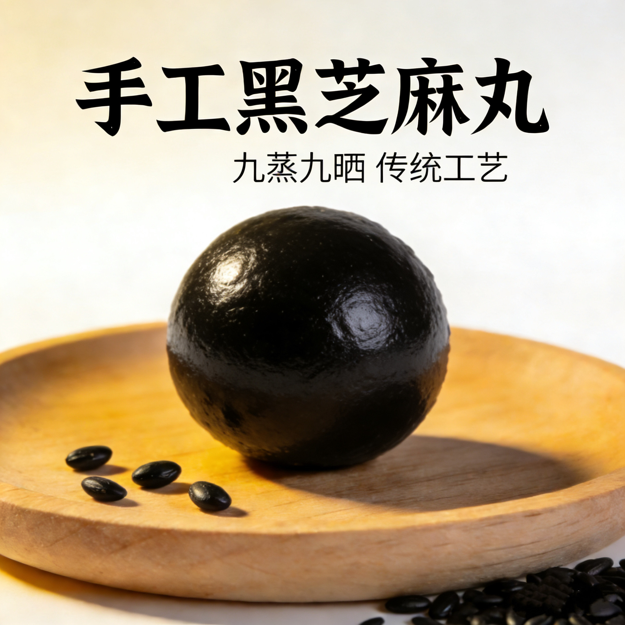 买3送1黑芝麻丸九蒸九晒久晒古法纯手工男九制辟谷丸蜜丸女