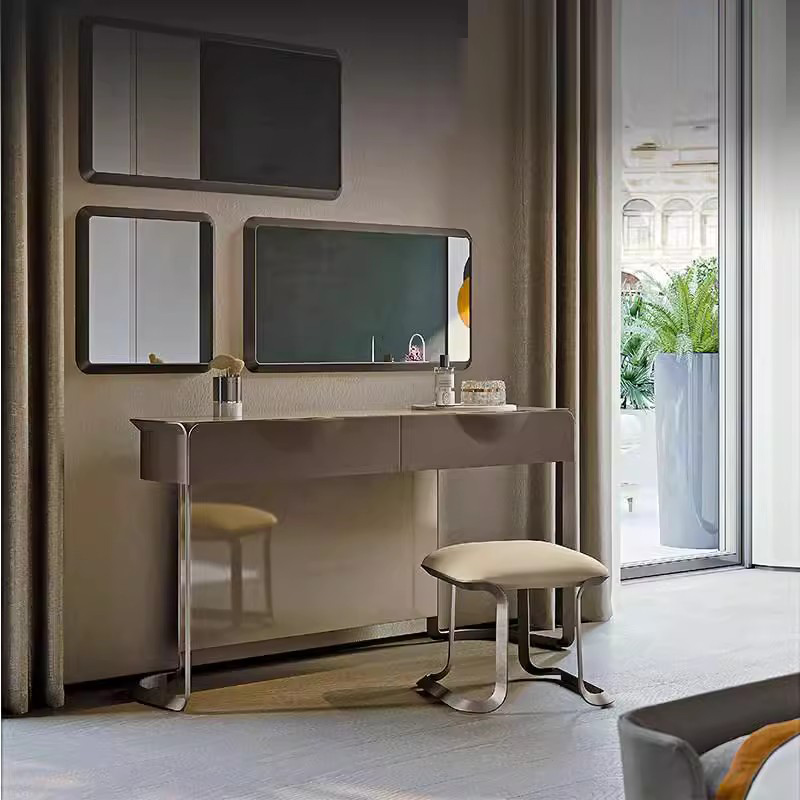 不锈钢底座梳妆台现代简约轻奢