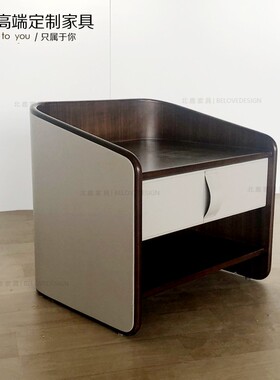 床头柜现代简约美式轻奢实木边柜储物柜收纳柜hc01