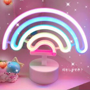 爱心小夜灯LED彩灯网红造型灯ins独角兽头霓虹灯装饰灯火烈鸟彩虹