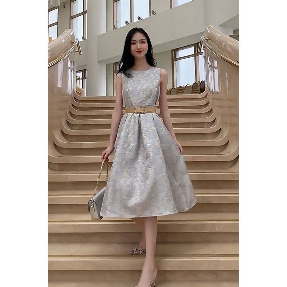 高级优雅长款收腰法式连衣裙2025夏季新款过膝显瘦宽松气质裙子女,女装/女士精品,连衣裙,淘宝优惠券,粉丝福利购,淘宝优惠卷