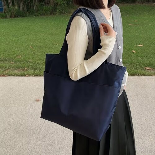可折叠大容量尼龙拉链手提单肩
