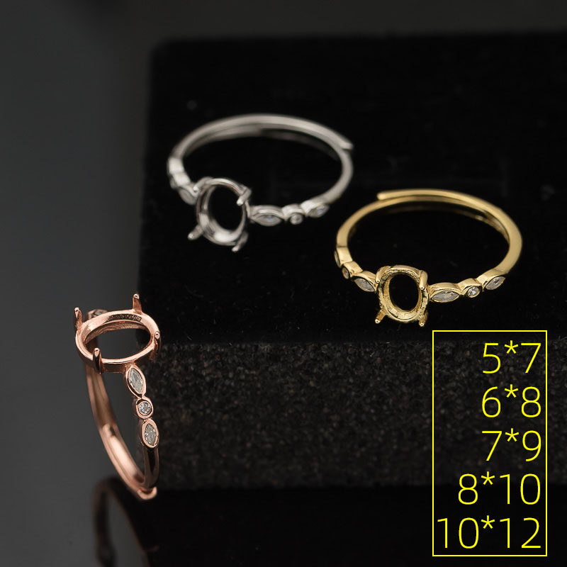 戒指托秀气锆石四爪活口