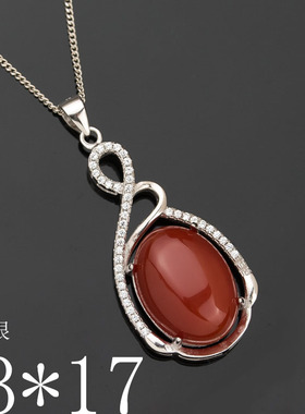 镶嵌琥珀蜜蜡宝石日韩风吊坠空托