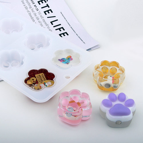巧巧diy水晶滴胶 可爱猫爪喵爪流沙吊坠 手工饰品 硅胶模具 - 封面