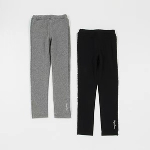 现货 日单mezzo piano 贵牌钢琴家mp女童加绒长裤打底裤花边秋冬