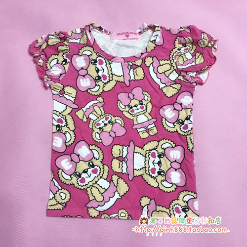 earthmagic女童满印小熊短袖T恤