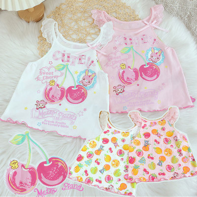 可爱卡通纯棉吊带女童装宝宝夏季