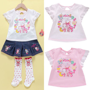 现货 mezzopiano mp钢琴家女童装女儿服卡通可爱水果花边短袖T恤