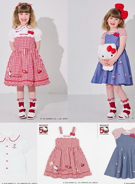 钢琴家MP kT猫50周联名款可爱衬衫短袖吊带连衣裙女童装儿童