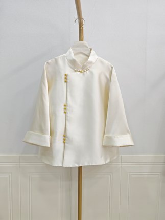 南油梨花庄人丝羊毛小A外套新中式茶服唐装禅意名媛复古国风上衣