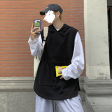 加厚中性毛线马甲无袖背心休闲开衩情侣针织衫上衣外套H204/，男装背心/马甲，钱塘713