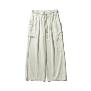 20春夏大码风宽松直筒休闲阔腿裤汉服古风亚麻棉麻裤 K79/P75图片