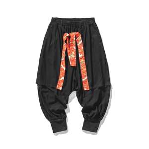 20秋冬 大码风亚麻棉麻休闲宽松哈伦仙鹤裙裤汉服 K113/P80图片