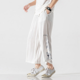 20秋装大码风汉服宋裤仙鹤古风坠感休闲哈伦裤情侣k110/P70，男装休闲裤，钱塘713