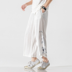 20秋装大码风汉服宋裤仙鹤古风坠感休闲哈伦裤情侣 k110/P70图片