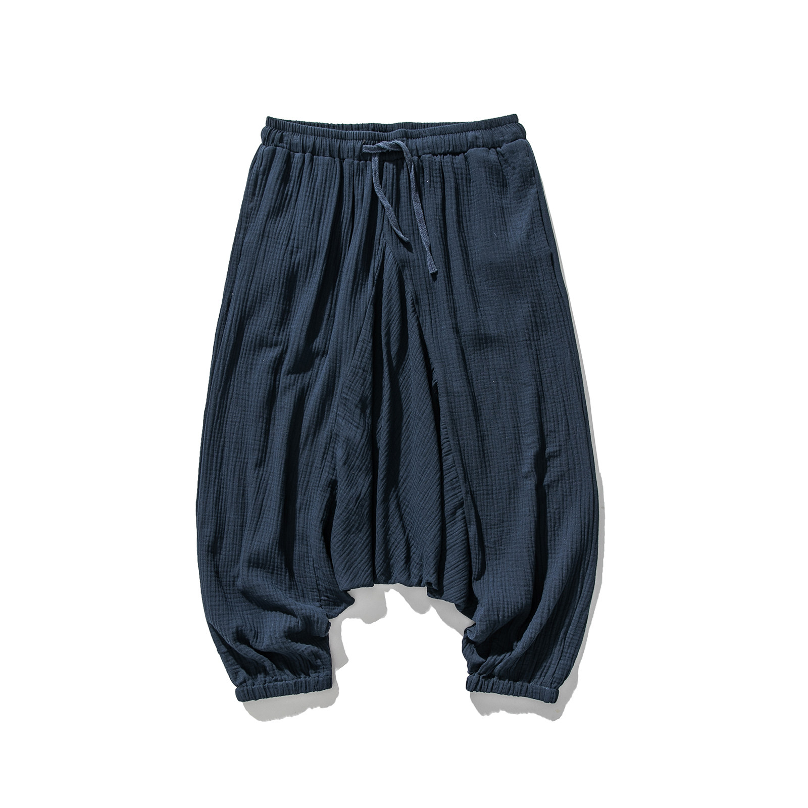 20秋冬大码风棉麻哈伦九分裤休闲宽松吊裆裤日系潮K121/P60,男装休闲裤,钱塘713