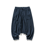 20秋冬大码风棉麻哈伦九分裤休闲宽松吊裆裤日系潮K121/P60，男装休闲裤，钱塘713