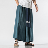 大码风棉麻休闲宽松阔腿九分长裤汉服哈伦裤唐装宋裤K90/P85，男装民族服装，钱塘713