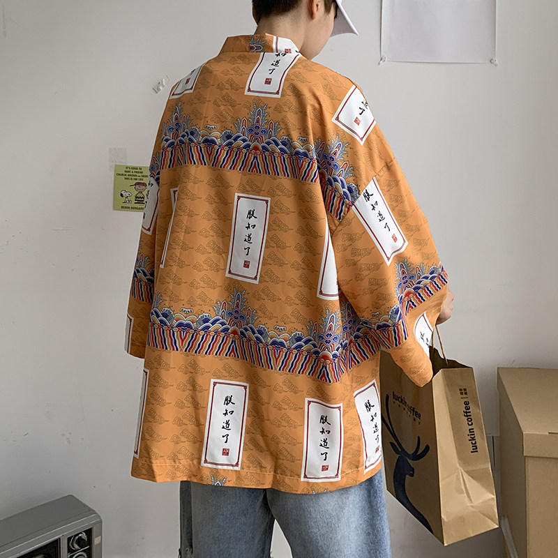 仙鹤港风日系潮外套防晒服和服开衫薄款半袖道袍防晒衣F12/P40,男装风衣,钱塘713
