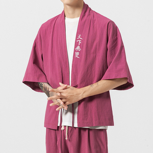 20夏风道袍男女情侣bf汉服学生开衫和服防晒衣套装 TZ05/P100图片