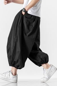 20春夏 大码日系轻薄潮港风宽松滑板九分裤哈伦裤工装裤 K86/P60图片
