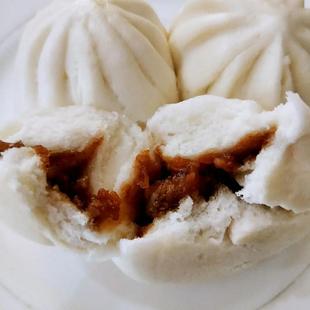 上海白玉兰面包房现蒸小叉烧包子6个/盒 港式广式早餐点心下午茶