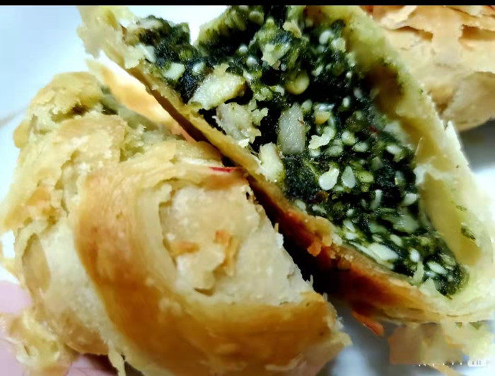 代购美食上海三阳食品现烤苔菜月饼苔条6个盒皮酥馅香送老人好