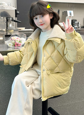 女童棉服加绒加厚冬季2025新款儿童冬装女孩冬天衣服大童棉衣外套