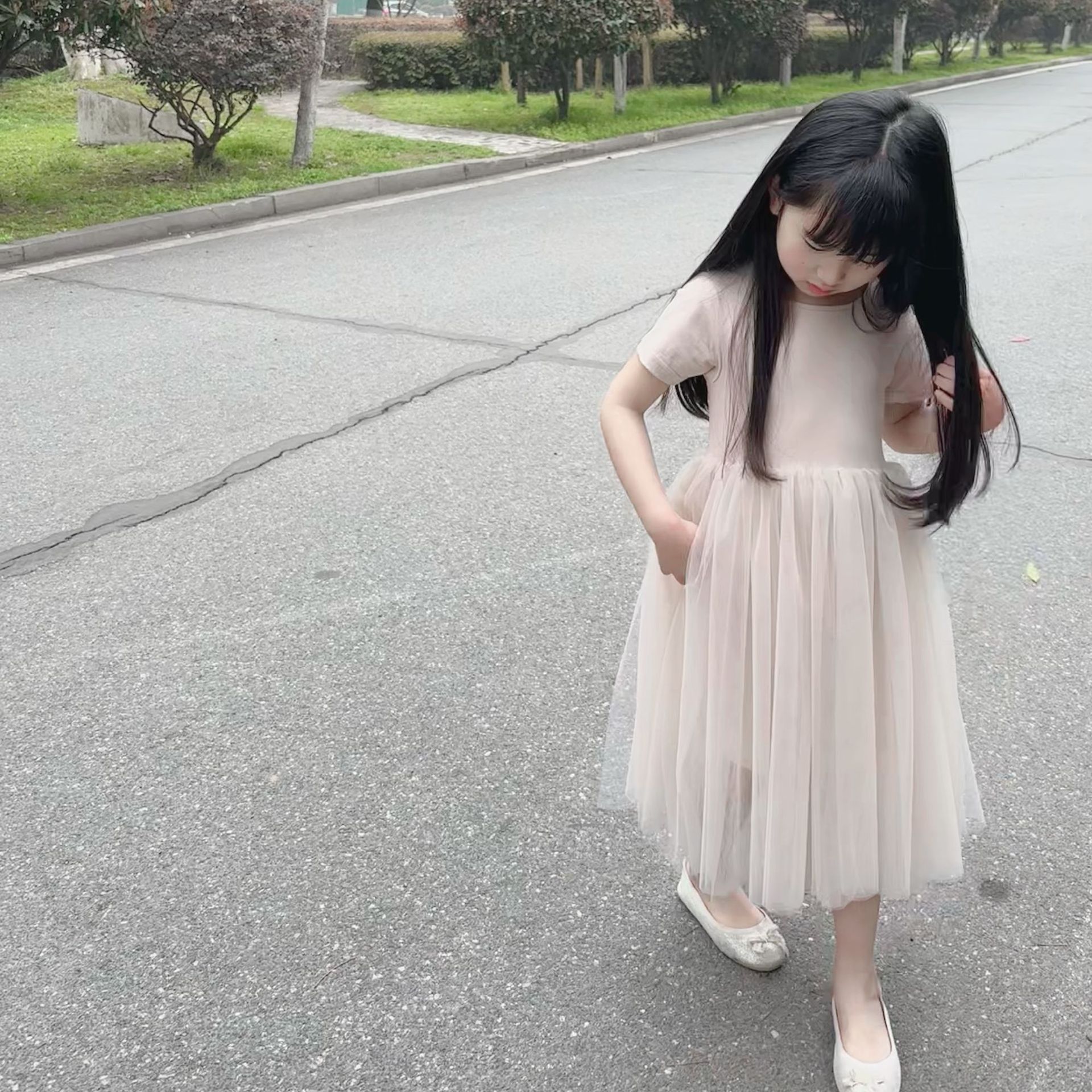 2026新女童夏季新品柔软到没朋友短袖棉料蓬蓬纱裙凉快公主连衣裙
