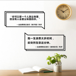创意歌曲对话框评论墙贴 网易云音乐热评贴纸寝室改造奶茶店网红