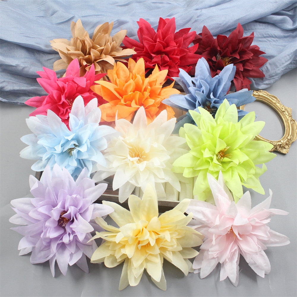 仿真火焰菊花绢花假花diy手工材料绢花汉服古装头饰婚庆装饰花艺