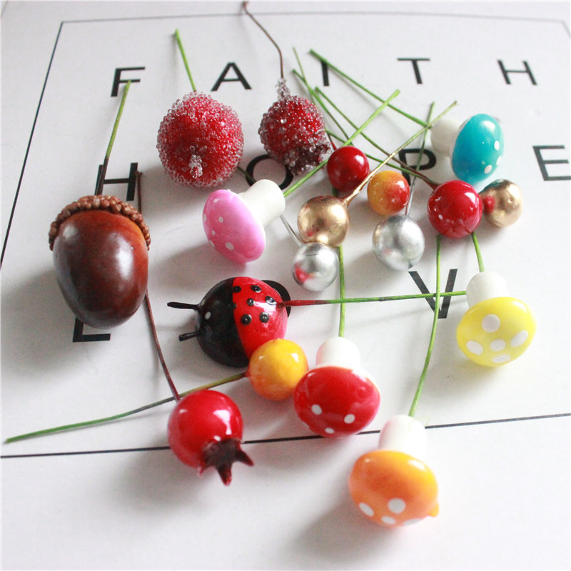 浆果松果石榴diy花环装饰饰品