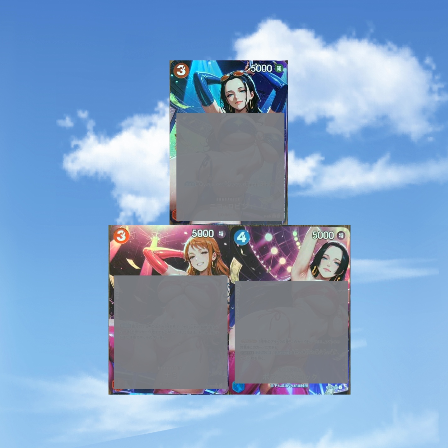 满百包邮OP自制 罗宾＆娜美＆女帝の夜场秀  一组3张 彩闪63*88mm