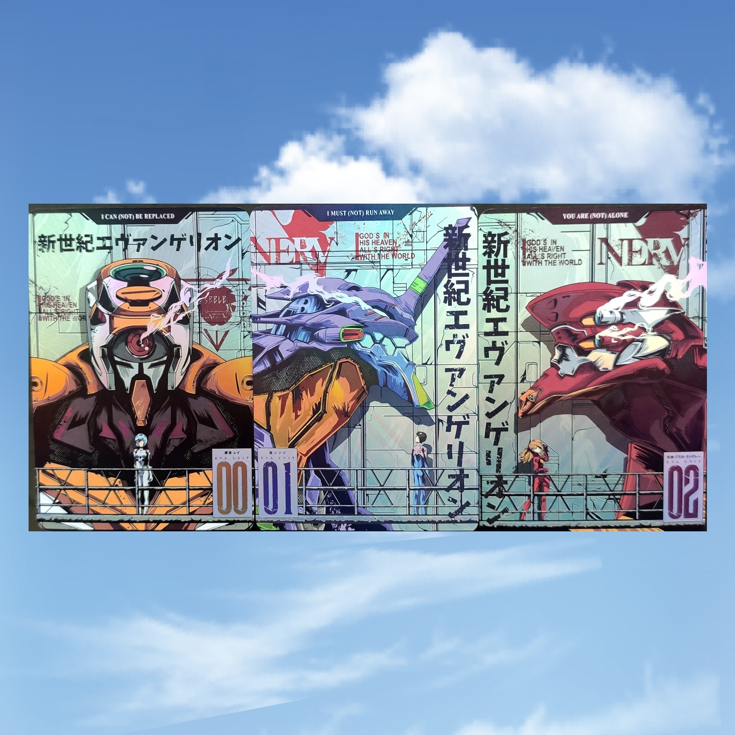 新世纪福音战士 Eva  绫波丽  碇真嗣 明日香3张 折光彩闪59*86mm