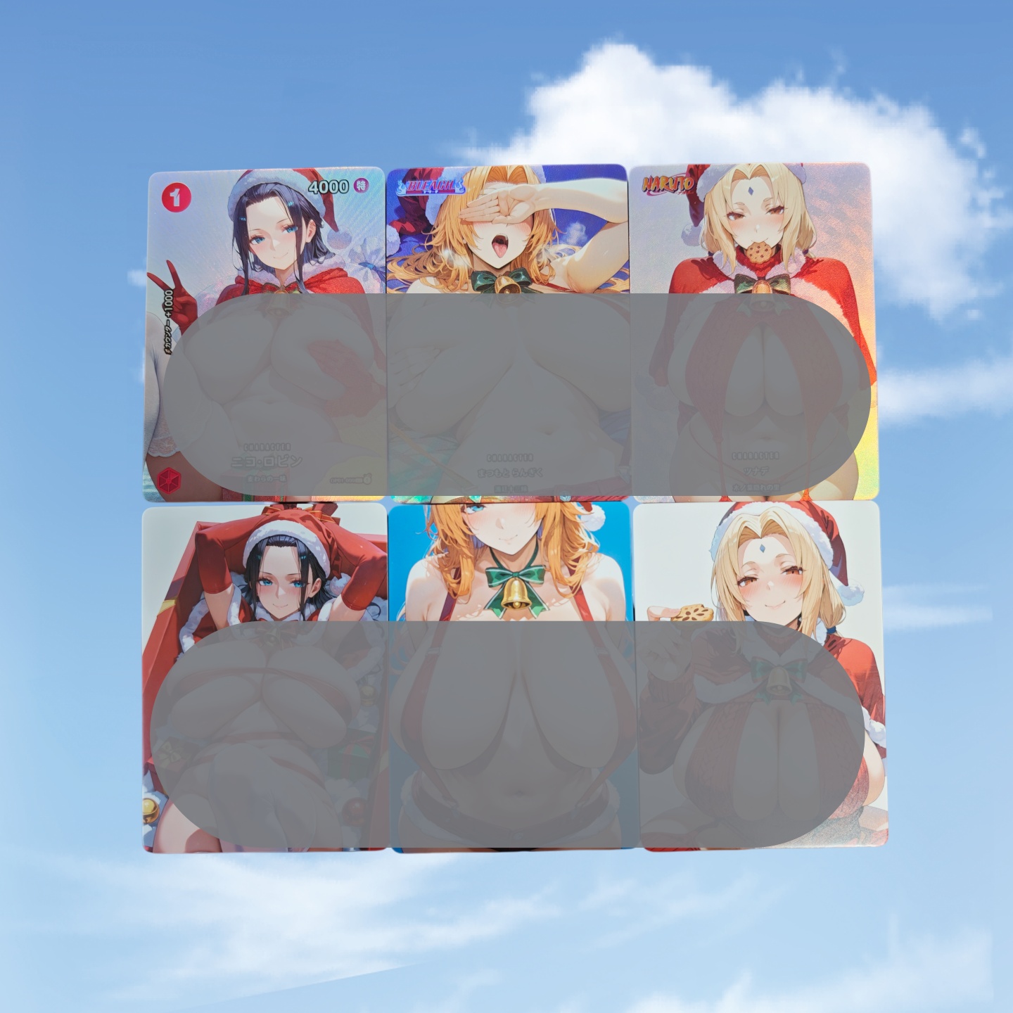 OP罗宾火影纲手死神松本乱菊 圣诞大雷篇 3张折光彩闪63*88mm