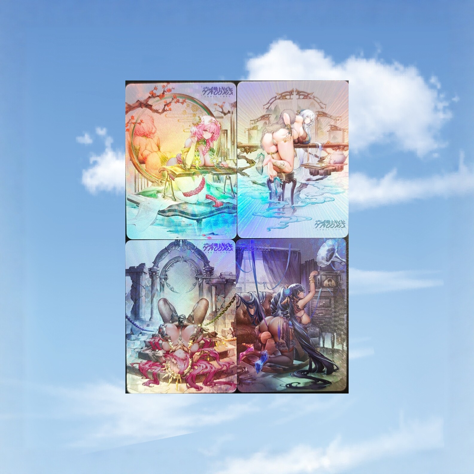 动漫美女ACG自制 交错战线 加攻速皮肤 4张 折光彩闪63*88mm