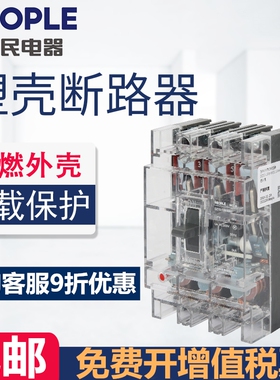 DZ15透明空气开关2P40A63A100A透明壳断路器3P220V380V人民电器