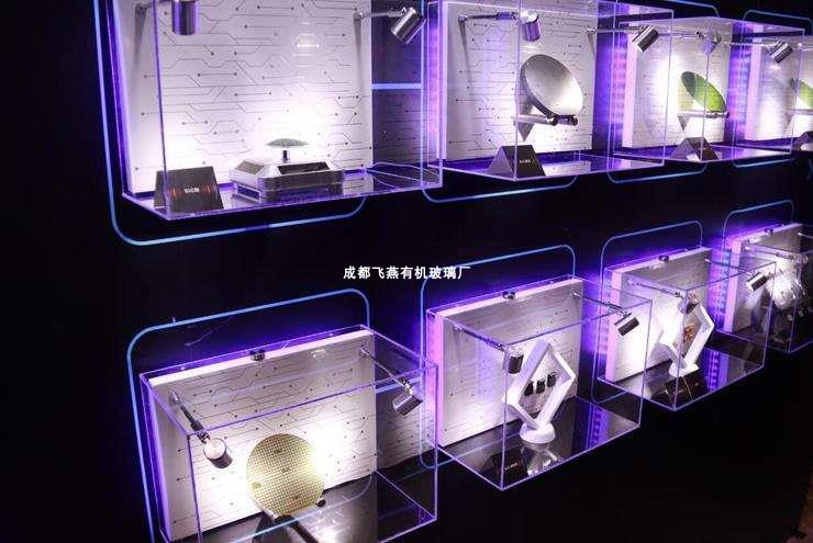 芯片晶圆发光展示架展厅展会展架硅片盒电子科技类货柜映射灯架