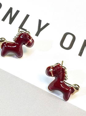 2026本命年小马滴油复古耳钉