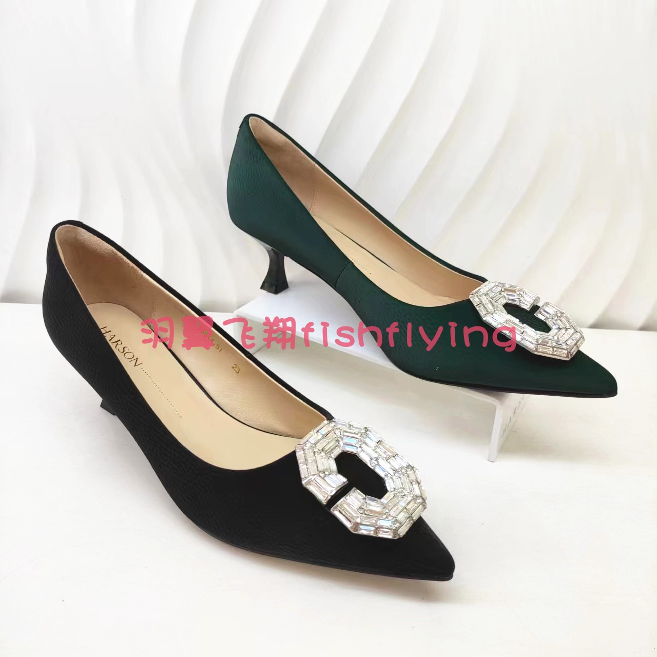 秋季新款高跟尖头水钻浅口女单鞋