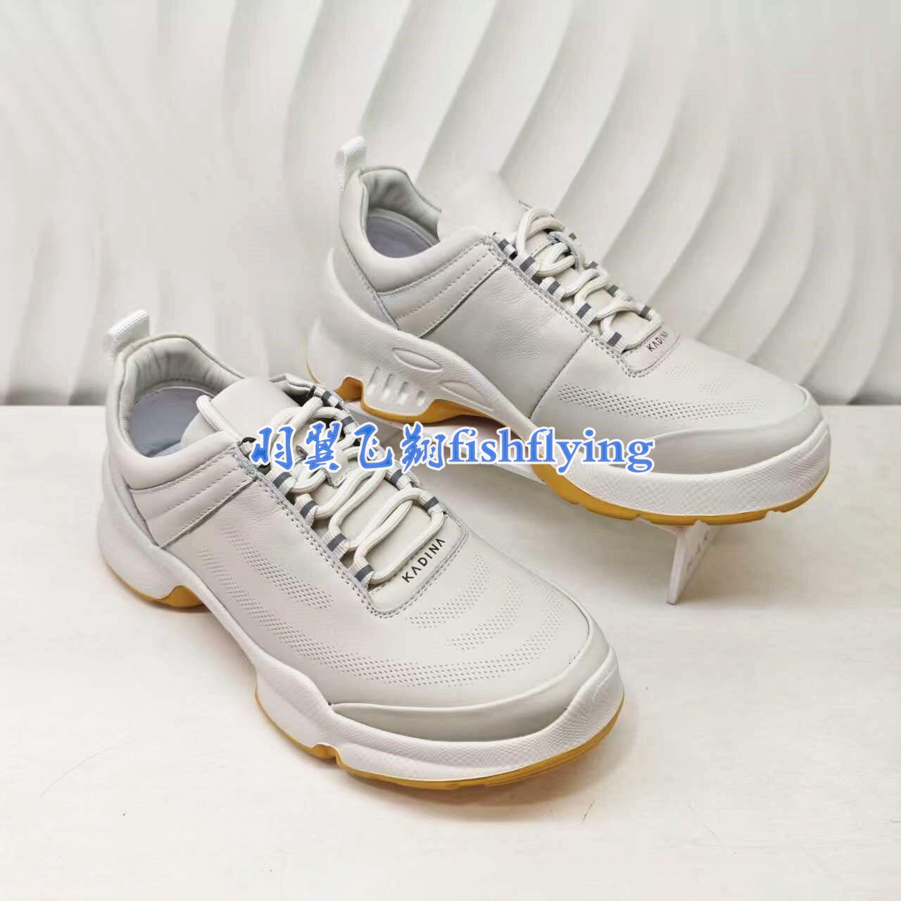 KCM267902卡迪娜专柜正品2026春季新款牛皮系带运动休闲女单鞋