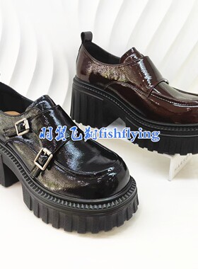 HL250601harson/哈森专柜正品2025春季新款厚底增高牛皮乐福女鞋