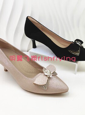 KS251508卡迪娜KADINA专柜正品2025春新蝴蝶结尖头细细中跟女单鞋