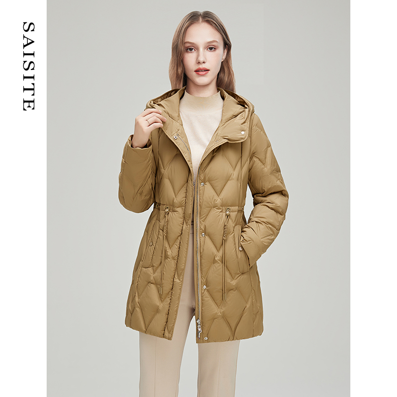 赛斯特正品保障女装新款外套白鸭绒羽绒服时尚保暖中长款加厚R081
