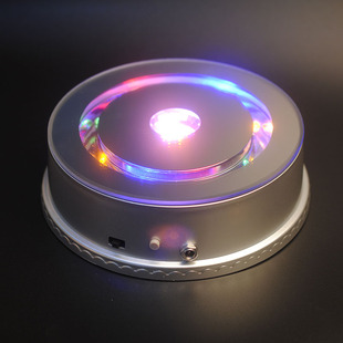 led七彩旋转展示台摄影淘宝抖音直播产品展示自动转盘拍照台底座