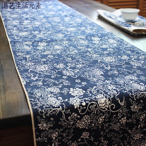 桌旗纯棉长条桌布电视柜床旗布络