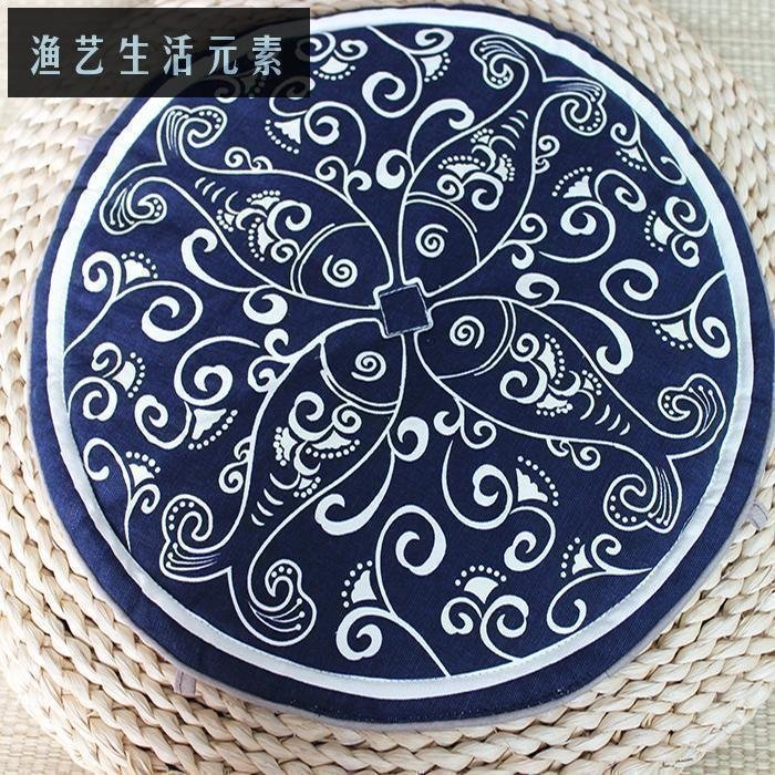 小圆垫凳子垫圆形坐垫布络中国风新中式家居纯棉布艺传统特色手工