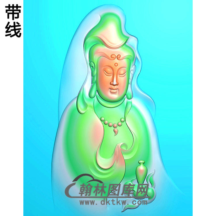 观音菩萨头像bgy-593精雕图浮雕图玉雕木雕图灰度图jdp/bmp/46牌